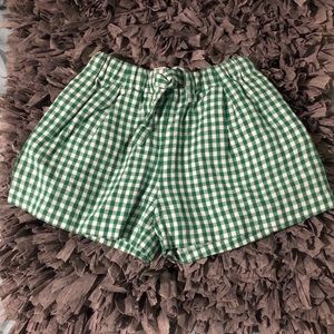 [Crewcuts] Green & White Check Linen Shorts Sz 10.  SOLD